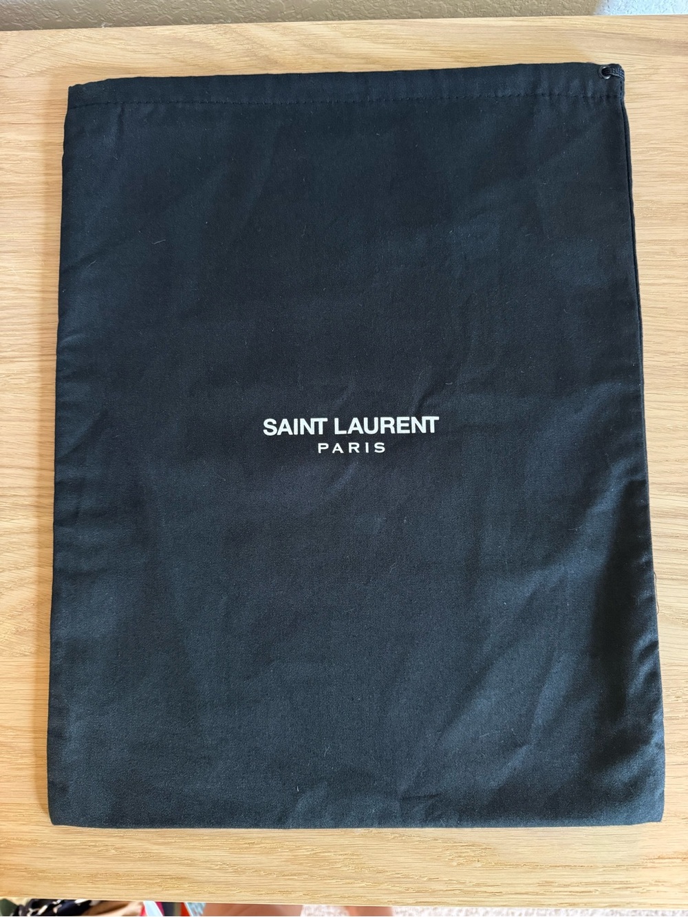 Saint Laurent Black Drawstring Dust Bag with White Logo